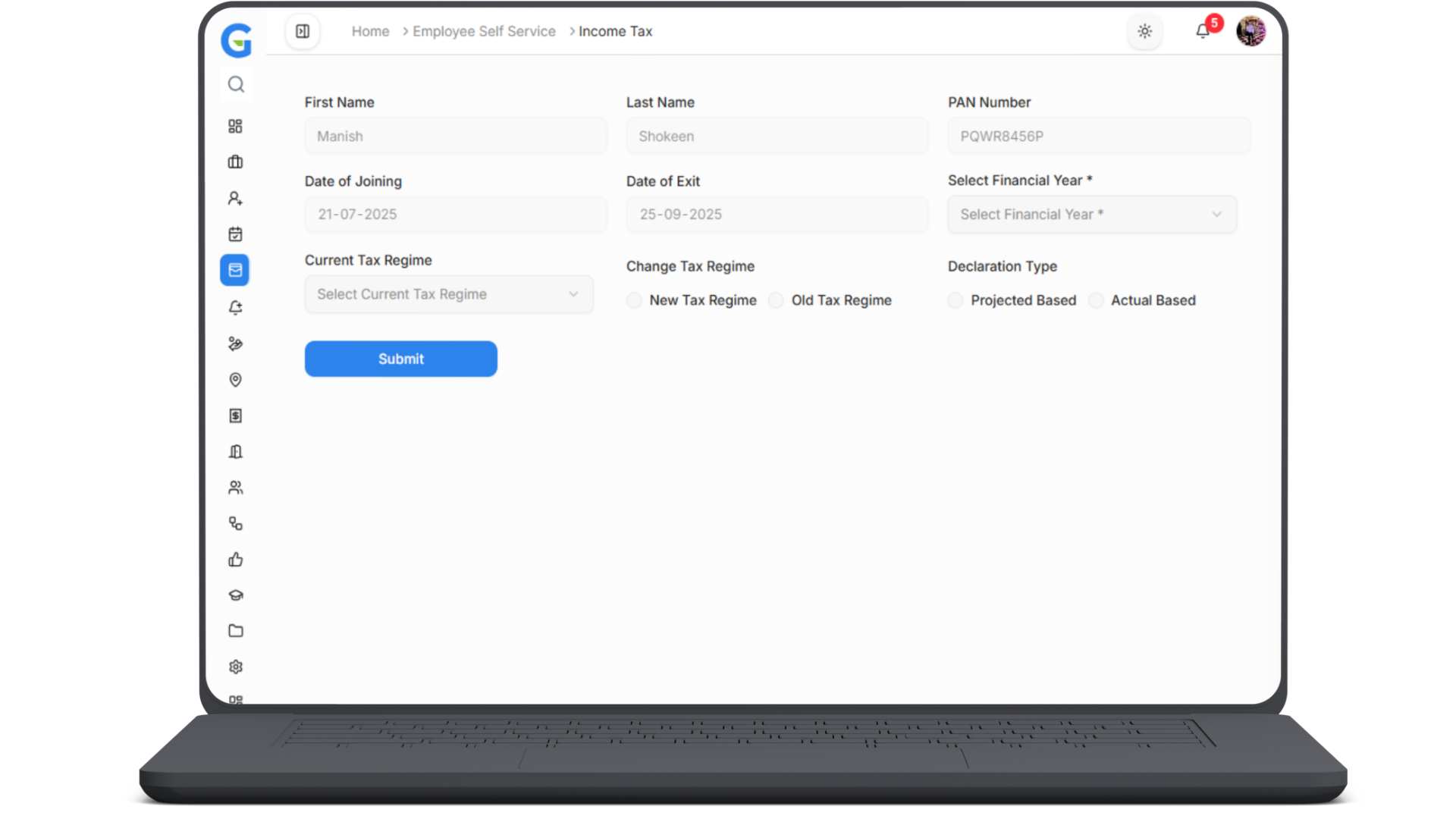 ESS Dashboard screenshot